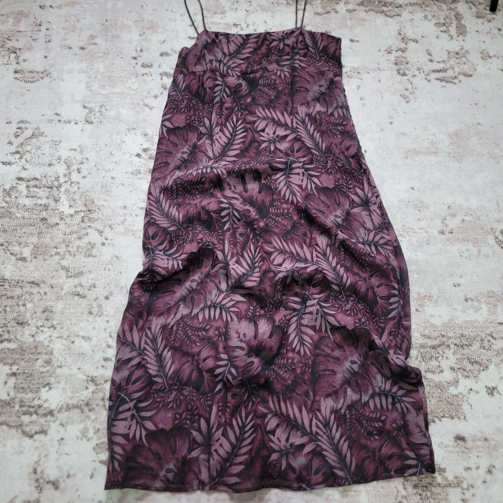 NWT Vintage Valerie Stevens Sport 100% Silk Maxi Dress 14 Secret Garden Tropical